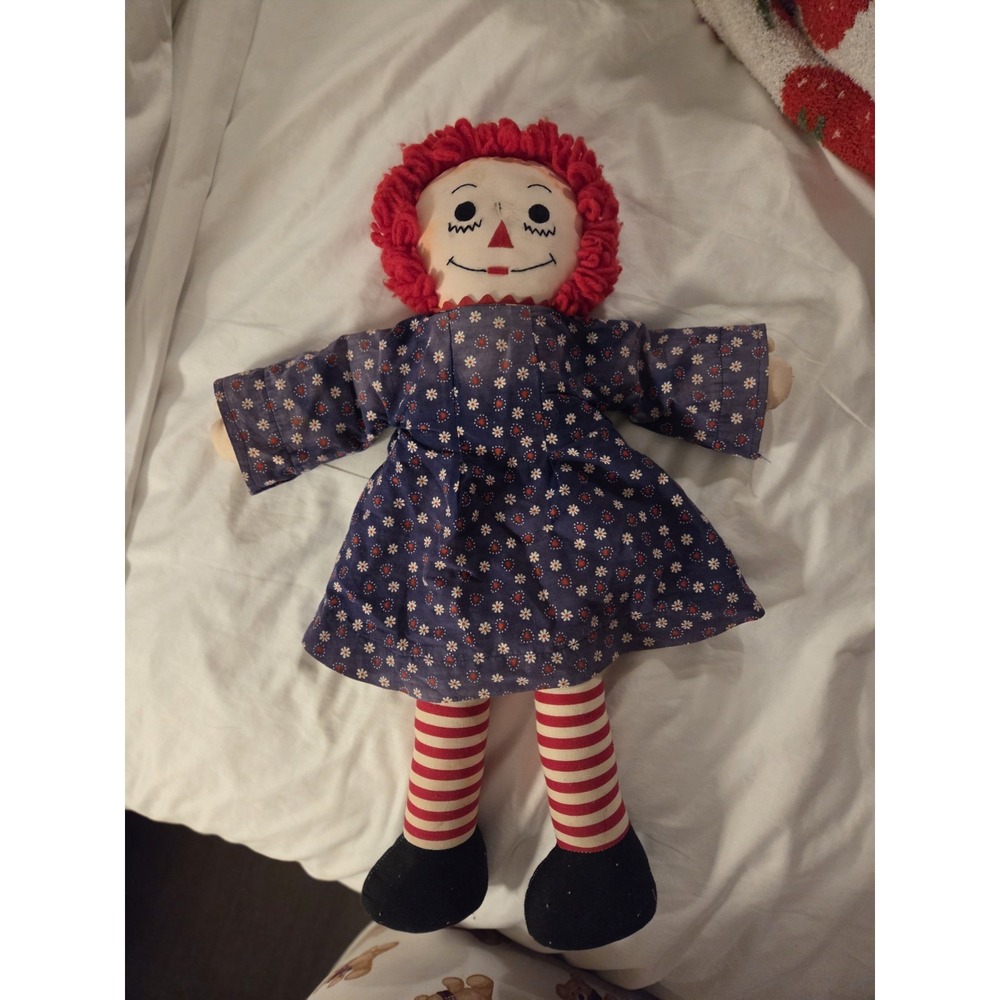 Vintage‎ Raggedy Ann Doll Plush Yarn Hair 15in.